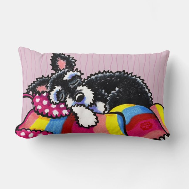 Coussin Rectangle Réchauffez Petit Schnauzer (Recto)