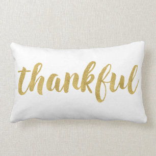 Coussin Rectangle Reconnaissant moderne dans le thanksgiving d'or