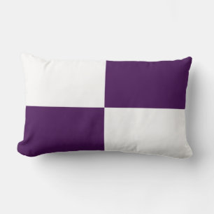 Coussin Rectangle Rectangles royales violettes et blanches