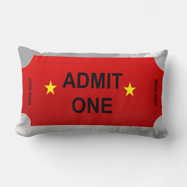 Coussin Rectangle Red Admit One Ticket Home Theatre Design (Recto)