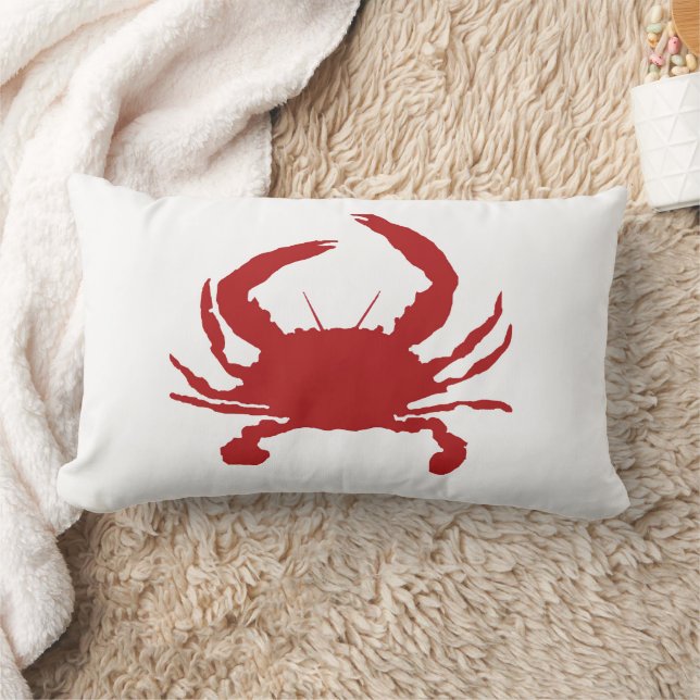 Coussin Rectangle Red Crab Painting Silhouette Beach Pillow (Couverture)