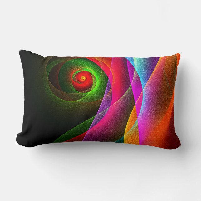 Coussin Rectangle Red Green Orange Modern Abstrait Art Motif #22 (Recto)