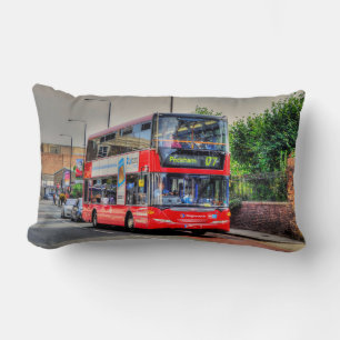 Coussin Rectangle Red London Bus Street Scene Art III