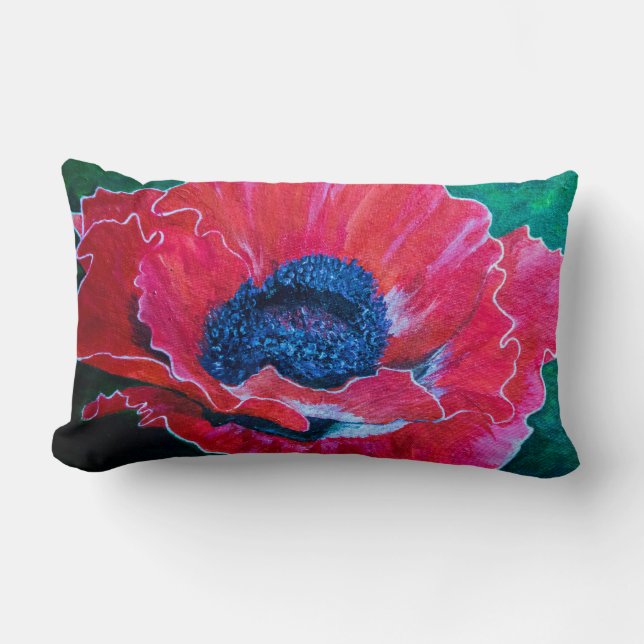 Coussin Rectangle Red Poppy (Recto)
