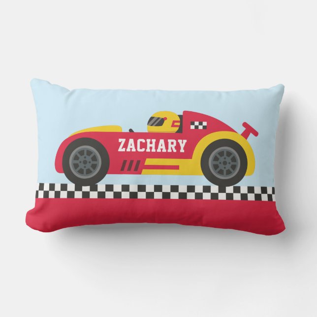 Coussin Rectangle Red Race Car Racer Boy Room Decor (Recto)