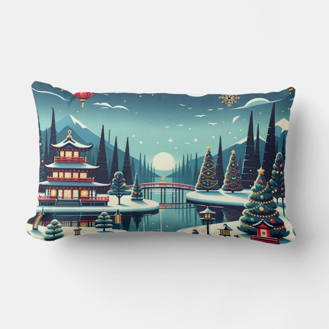 Coussin Rectangle Réflexions de Yuletide sur le Sac fourre-tout Est (Recto)