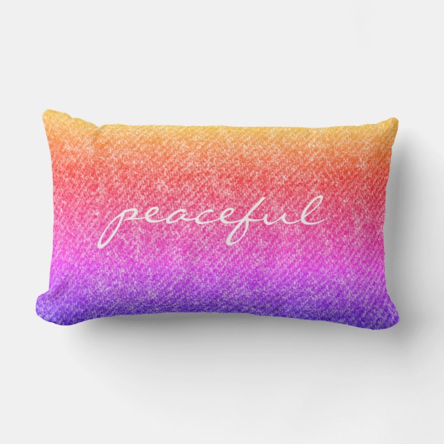 Coussin Rectangle Refus Arc En Ciel Paisible Reversible Thon (Recto)
