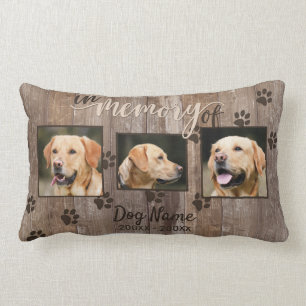 Coussin Rectangle Regard du bois rustique commémoratif de chien fait