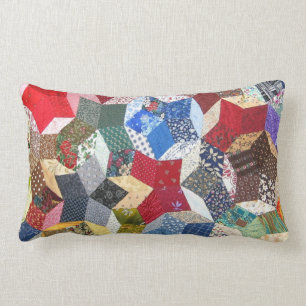 Coussin Rectangle Regard vintage d'édredon de patchwork d'étoile