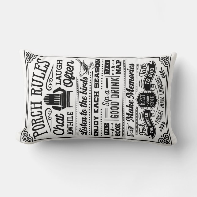 Coussin Rectangle Règles de portage (Recto)