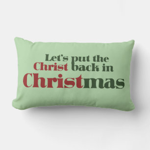 Coussin Rectangle Remettons le Christ à Noël