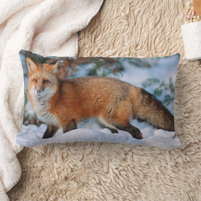 Coussin Rectangle Renard roux | Neige en hiver, Montana (Couverture)