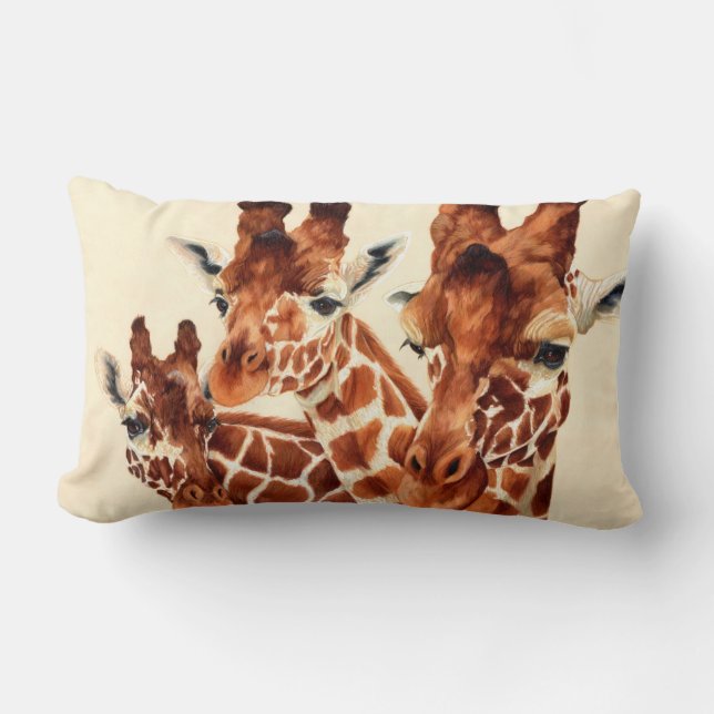 Coussin Rectangle Repéré - girafes (Recto)