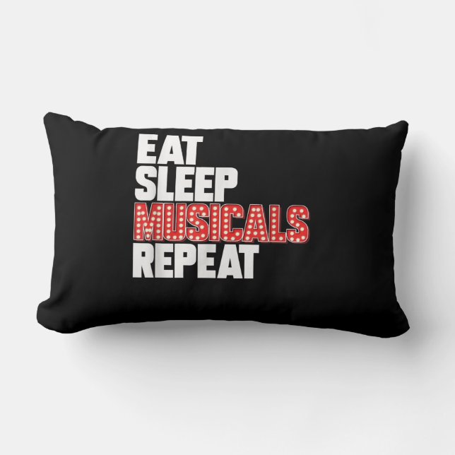 Coussin Rectangle Répéter les comédies musicales du sommeil (Recto)