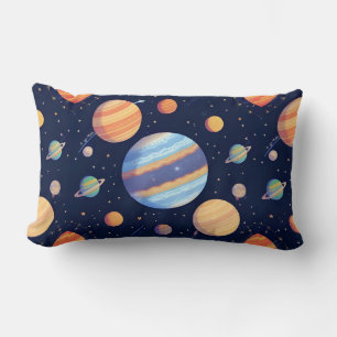 Coussin Rectangle Représentation artistique colorée des planètes et