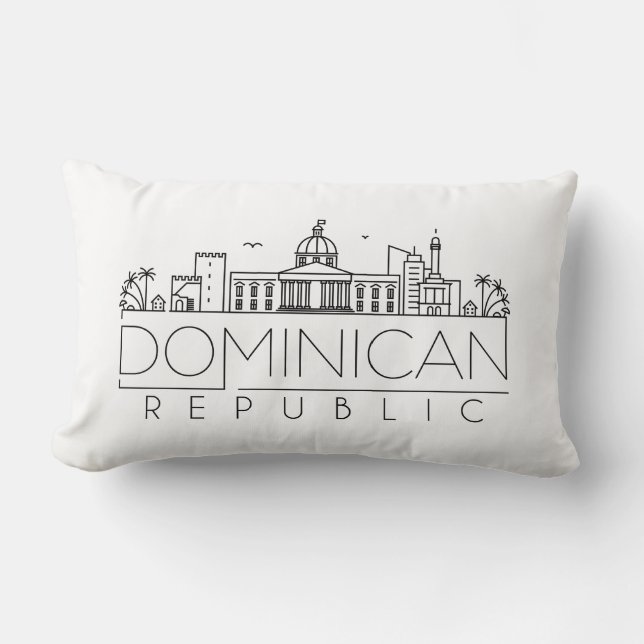 Coussin Rectangle République Dominicaine Skyline (Recto)