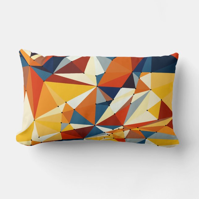 Coussin Rectangle Réseau de triangles multicolores (Recto)