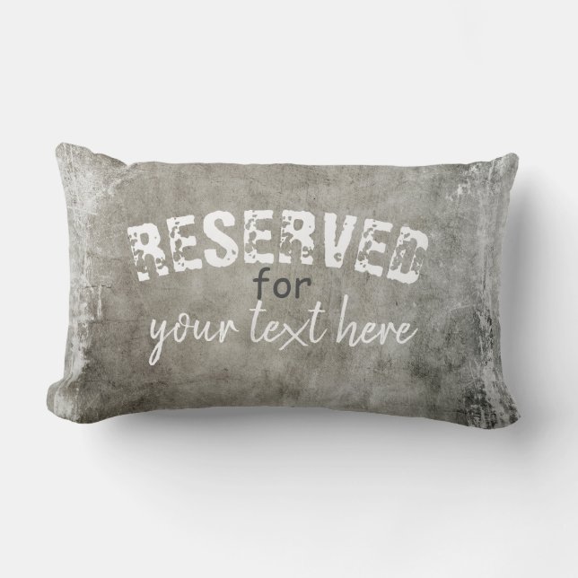 Coussin Rectangle réservé ajouter votre texte personnaliser en gris (Recto)
