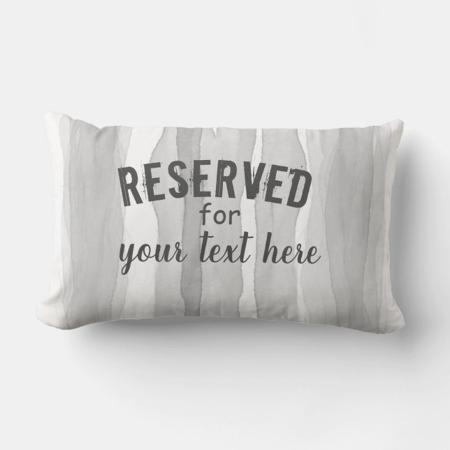 Coussin Rectangle réservé ajouter votre texte personnaliser gris et  (Recto)