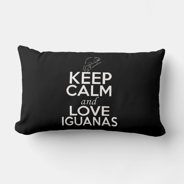 Coussin Rectangle Restez calme et aimez les Iguanas (Recto)