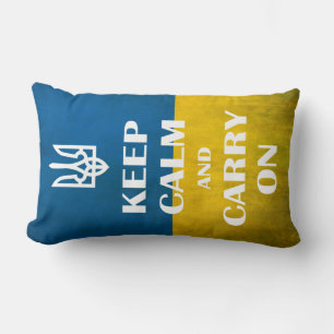 Coussin Rectangle Restez calme et continuez votre trident emblème uk