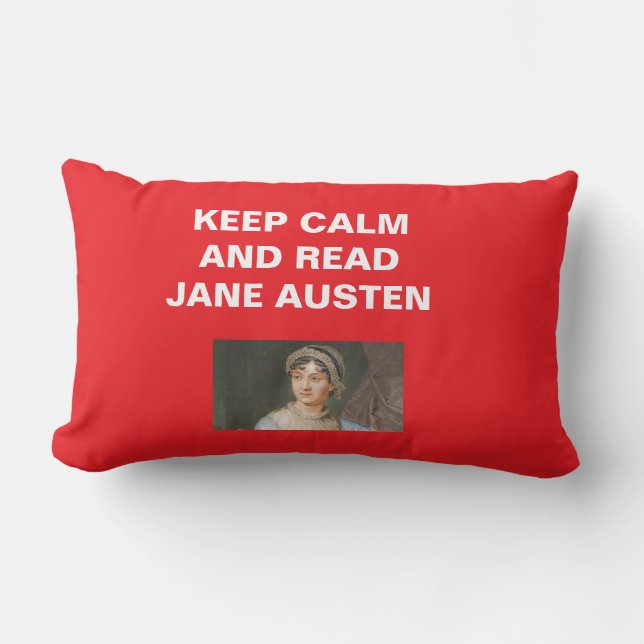 Coussin Rectangle Restez Calme, Lisez Jane Austen (Recto)