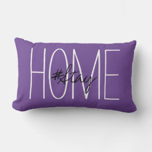 Coussin Rectangle Restez chez vous Violet
