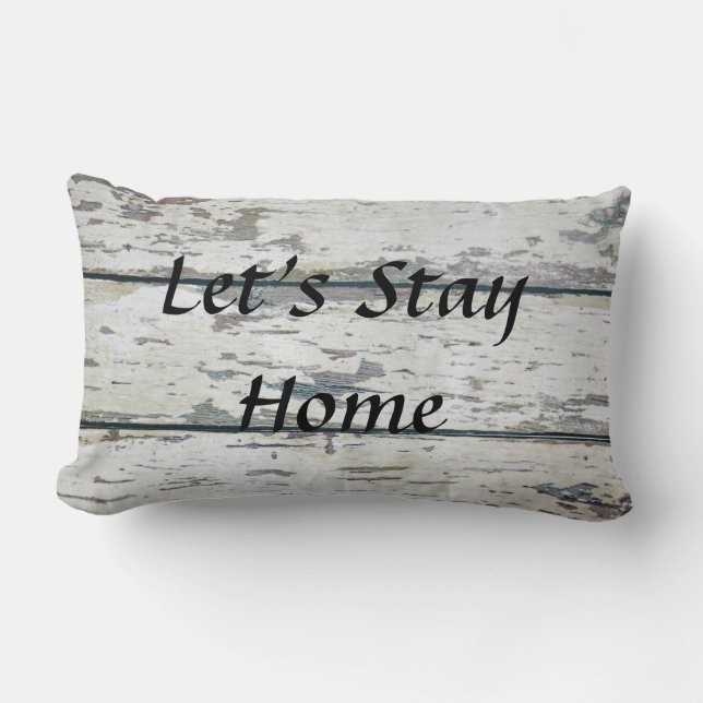 Coussin Rectangle "Restons la maison " (Recto)