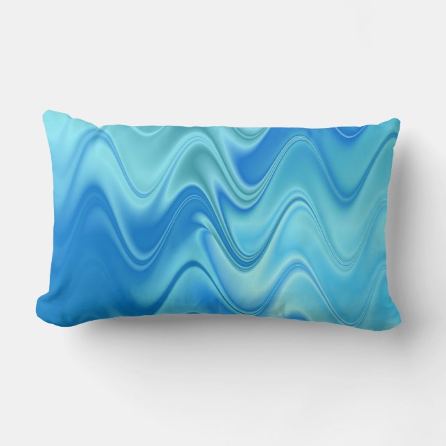 Coussin Rectangle Résumé Bleu Ondulé (Recto)