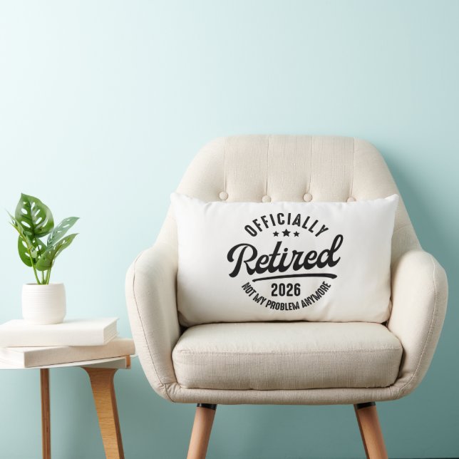 Coussin Rectangle Retraité Officiel 2026 Drôle Retraite (Chaise)