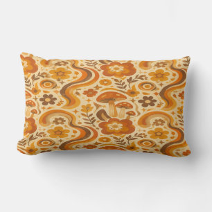 Coussin Rectangle Retro 70s Groovy Mushroom Pillow