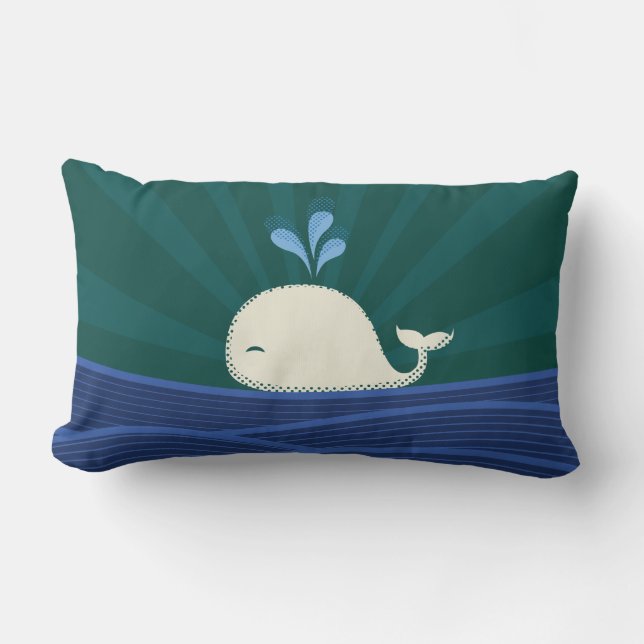 Coussin Rectangle Rétro baleine (Recto)