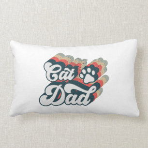 Coussin Rectangle Retro Chat Papa, Chat Papa Sublimation Design