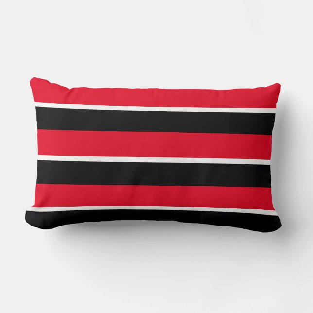 Coussin Rectangle Retro Classic Rouge Noir Blancs (Recto)
