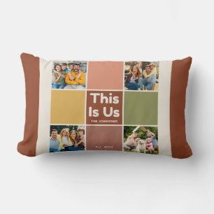 Coussin Rectangle Retro Color Block This Is Us Quote 4 Photo Collage