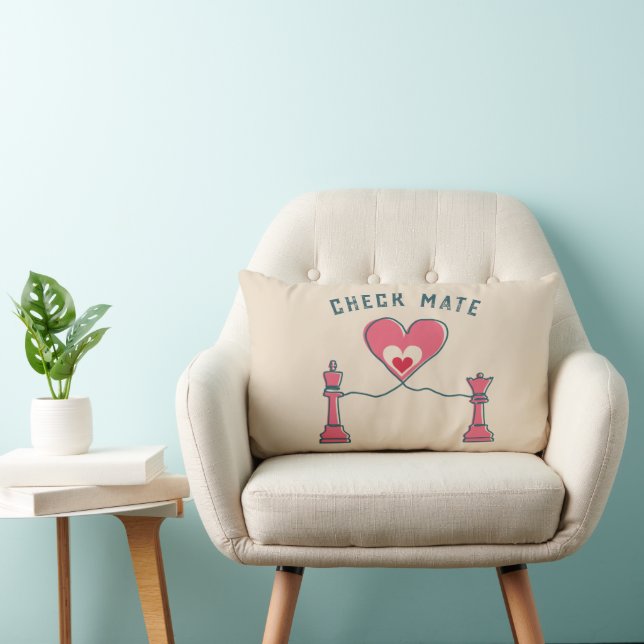 Coussin Rectangle Retro fun Valentine Cadeaux Chevalier couple Couss (Chaise)