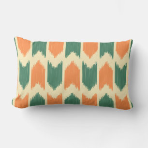 Coussin Rectangle Retro Ikat motif Orange et vert