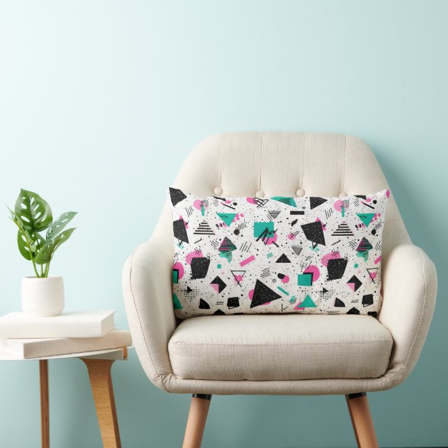 Coussin Rectangle Retro Memphis Geometric Pattern (Chaise)