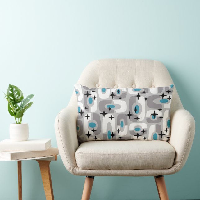 Coussin Rectangle Retro Mid-Century moderne Cosmique Abstrait Motif (Chaise)