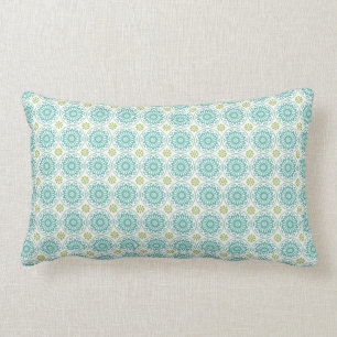 Coussin Rectangle Rétro motif bleu en pastel frais Pâques de cercle