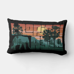 Coussin Rectangle Retro Sunset Paysage Asie Thaïlande - Typographie
