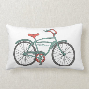 Coussin Rectangle Rétros bicyclettes mignonnes avec des noms