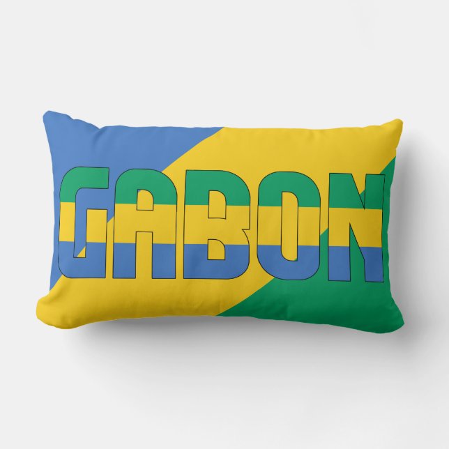 Coussin Rectangle Rêver en couleur avec le drapeau du Gabon (Recto)
