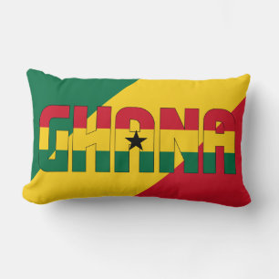 Coussin Rectangle Rêver en couleur avec le drapeau du Ghana