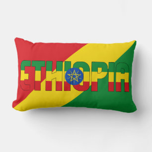 Coussin Rectangle Rêver en couleur avec le drapeau patriotique éthio