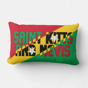 Coussin Rectangle Rêver en couleur avec Saint Kitts et Nevis