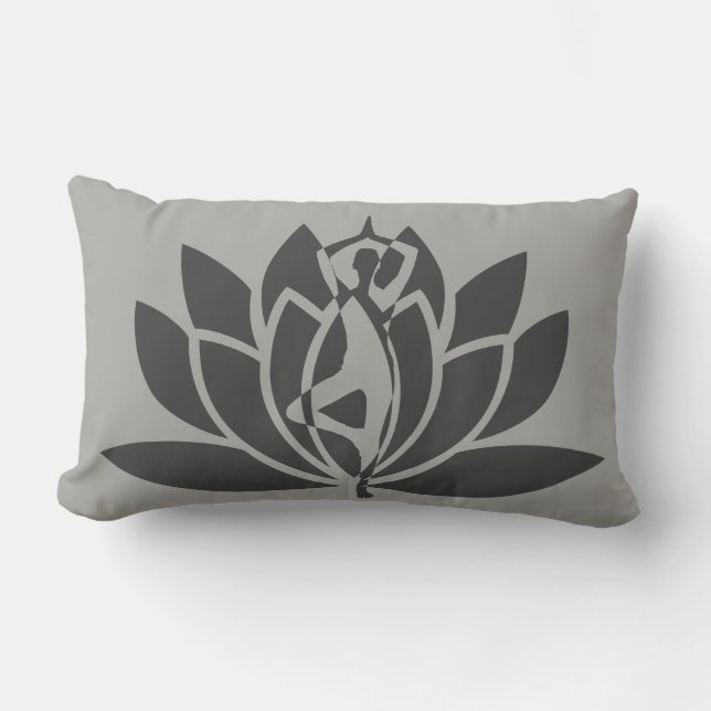 Coussin Rectangle Réversible holistique gris gris (Recto)