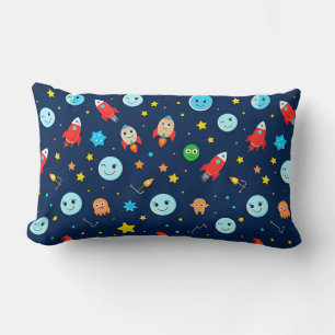 Coussin Rectangle 🚀 Rêves de fusée cosmique Aventure bleue de l'esp