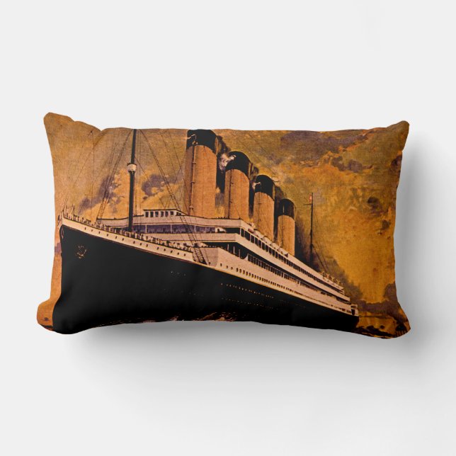 Coussin Rectangle Revêtement d'océan vintage de passager Titanic (Recto)