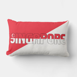 Coussin Rectangle Rêvez en couleur avec le drapeau de Singapour